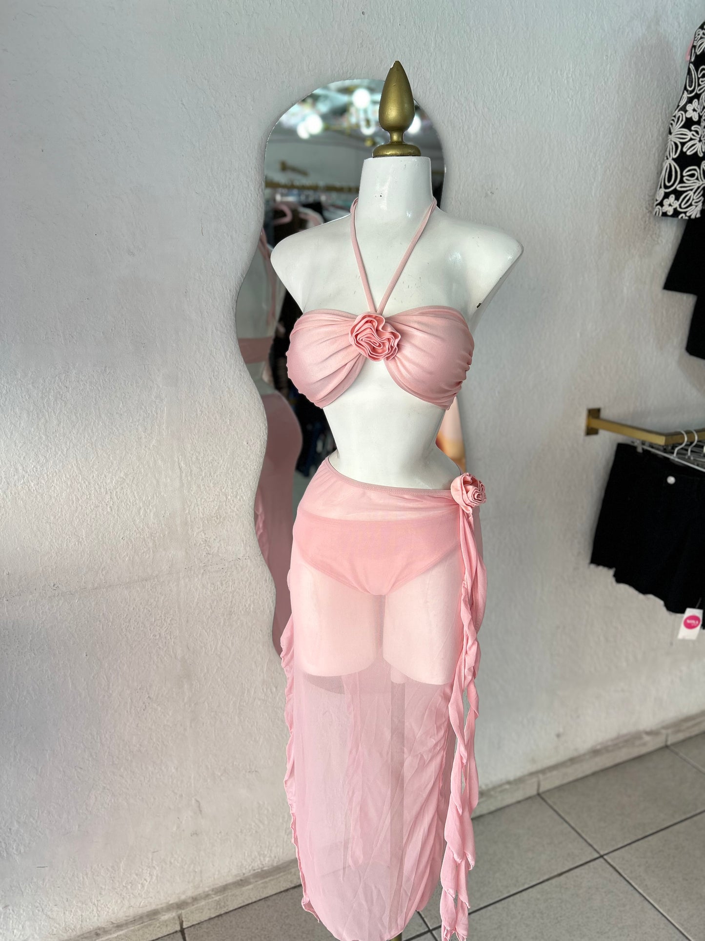 Traje de baño rosita flor 3D