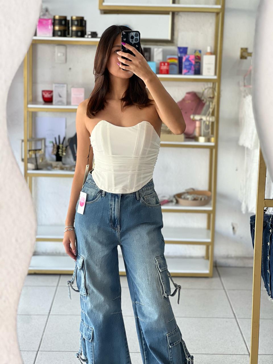 CORSET BLANCO MESH