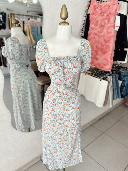 Vestido flores azul