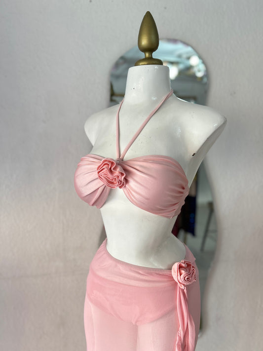 Traje de baño rosita flor 3D