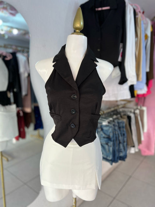 TOP CHALECO NEGRO