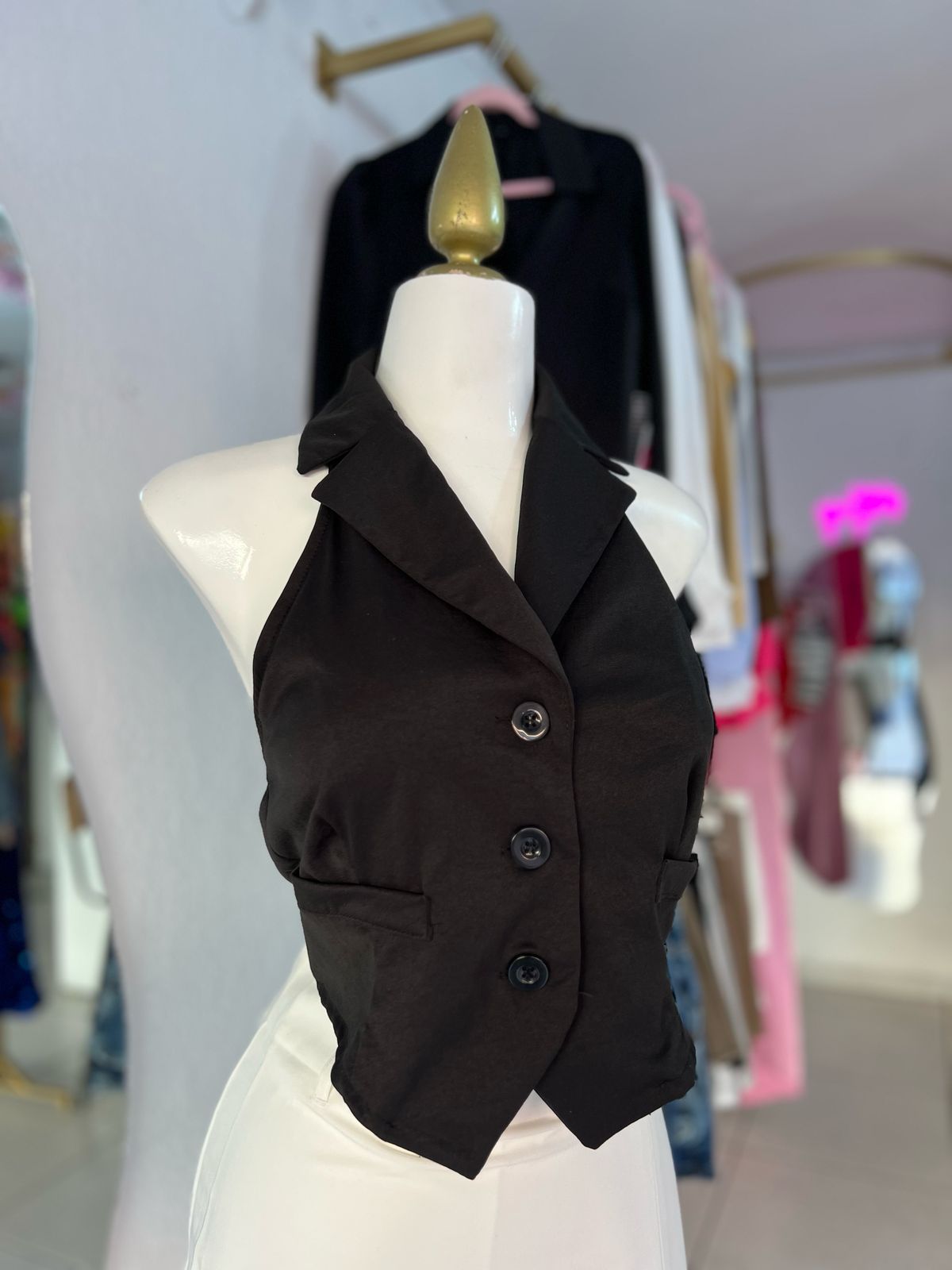 TOP CHALECO NEGRO