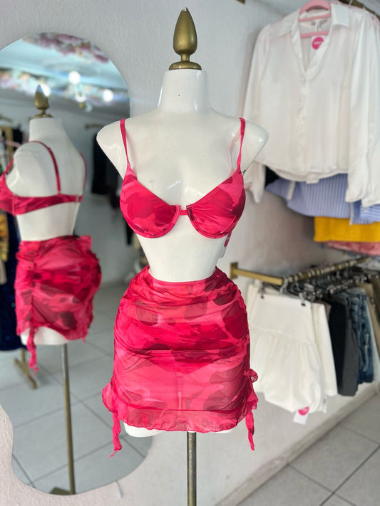 TRAJE DE BAÑO 3 PZ MULTI PINK