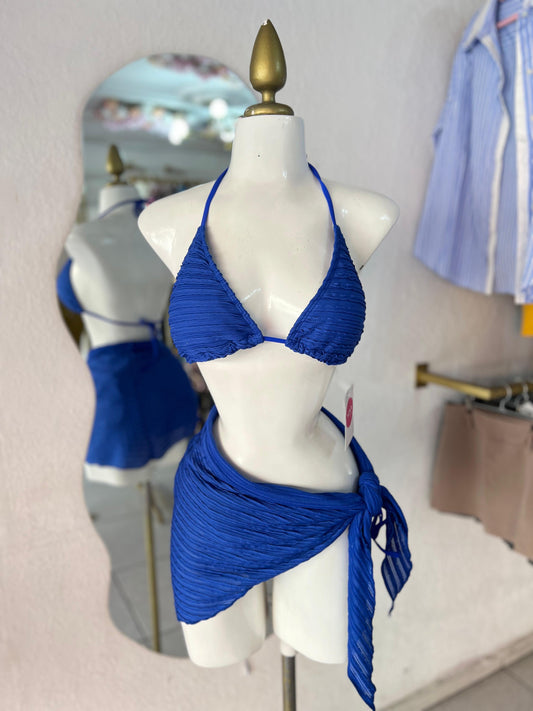 TRAJE DE BAÑO AZUL REY 3PZ