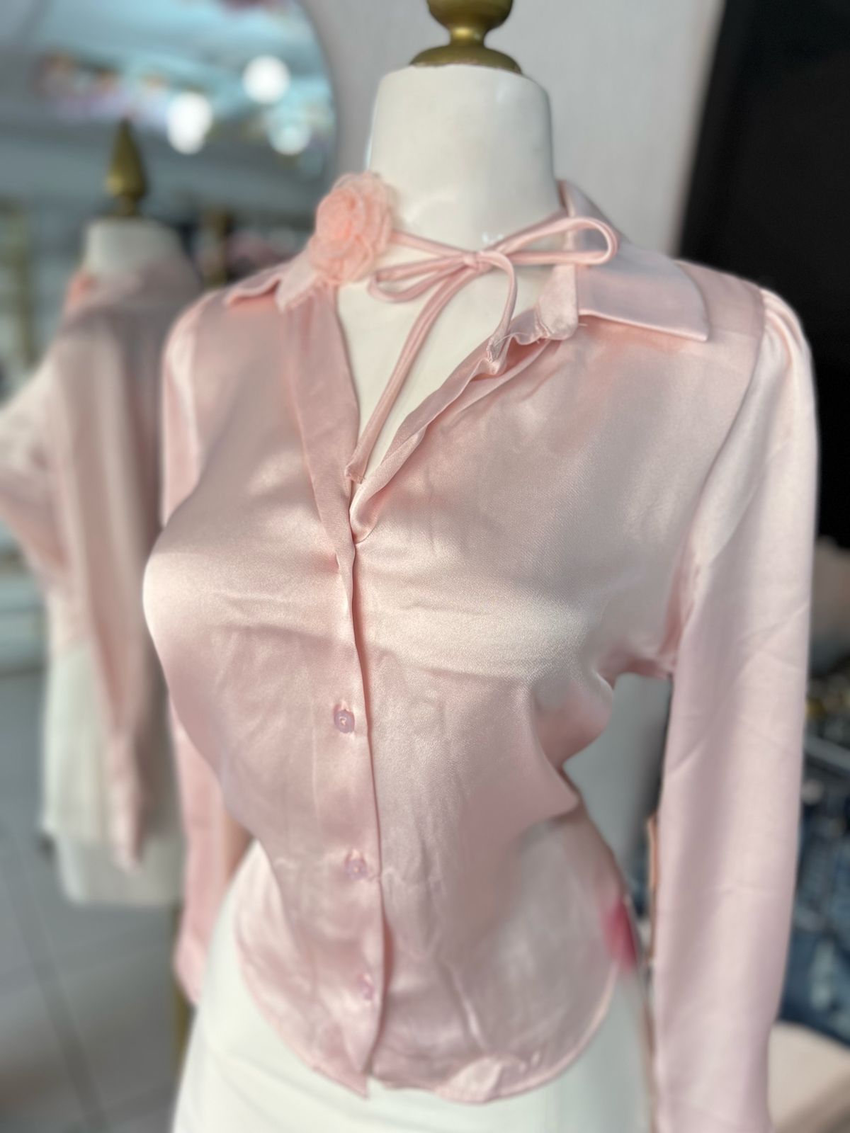 CAMISA ROSA PALO SATIN