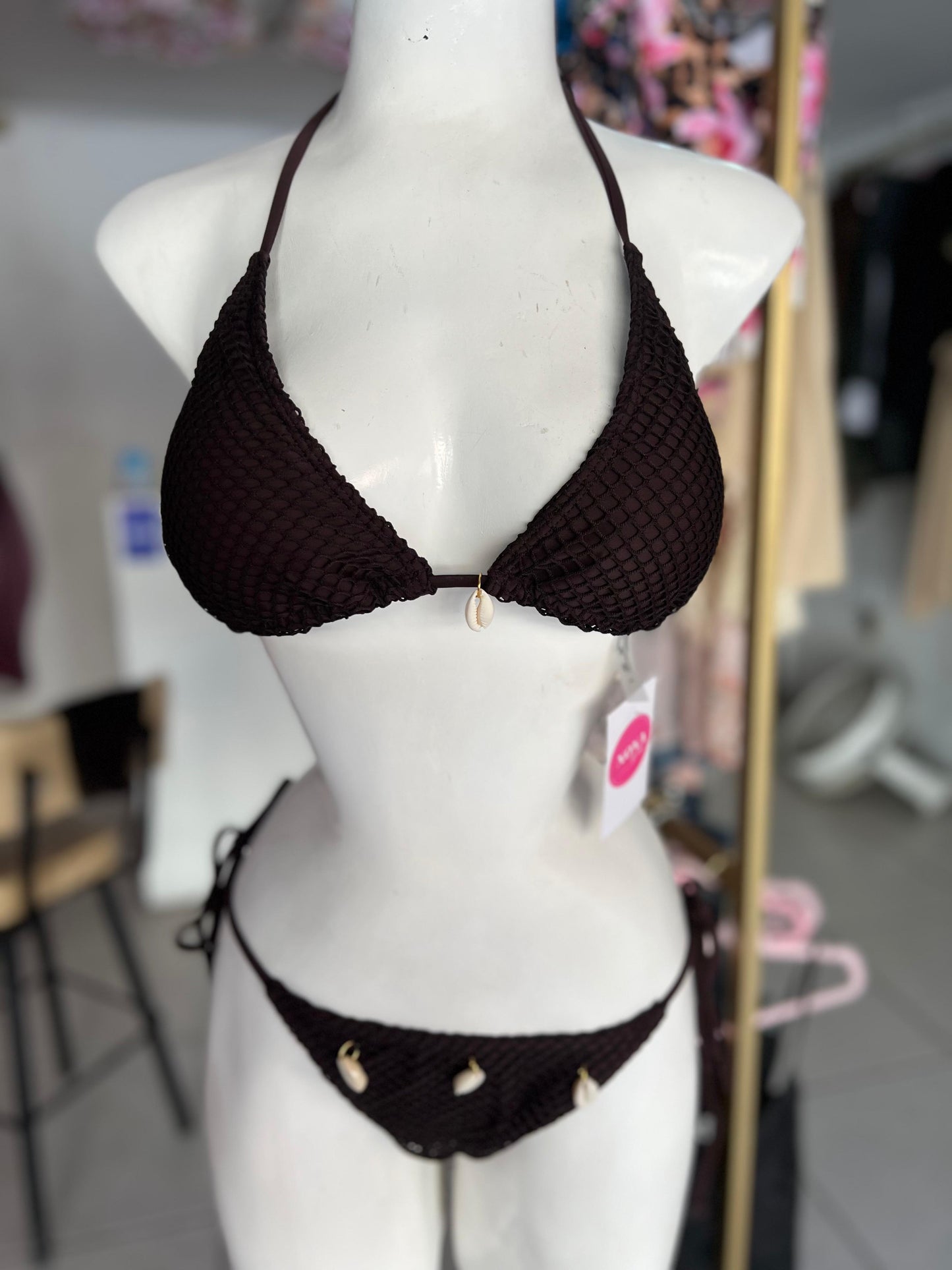 TRAJE DE BAÑO CAFE CHOC CONCHITAS 3 PZ